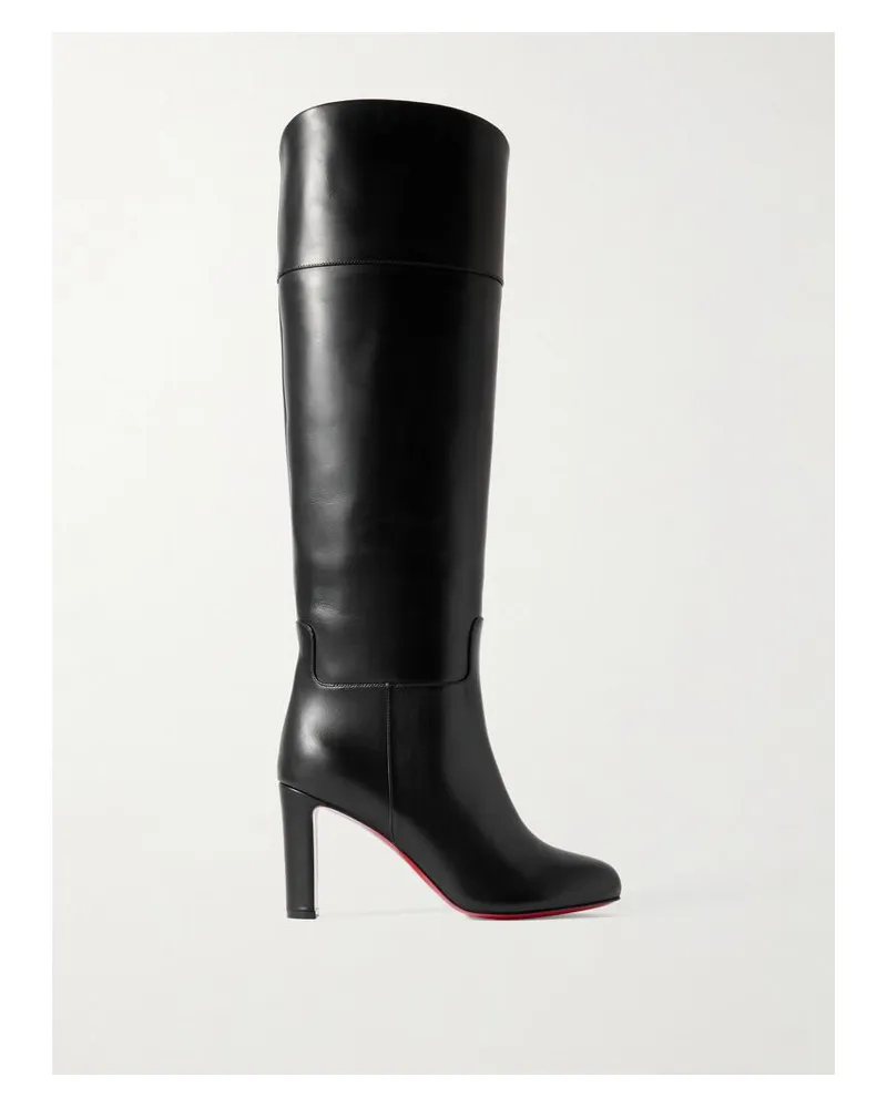 Christian Louboutin Loo Botta 85 Kniehohe Stiefel Aus Leder - Schwarz Schwarz