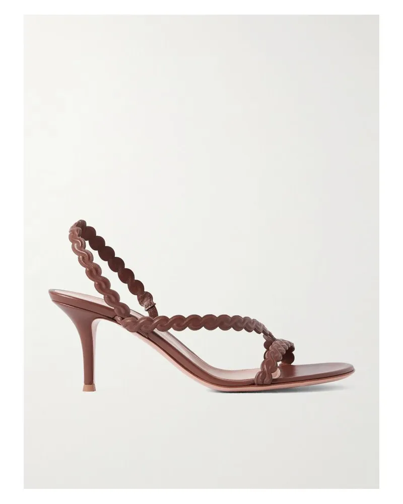 Gianvito Rossi 80 Slingback-sandalen Aus Leder - Braun Braun
