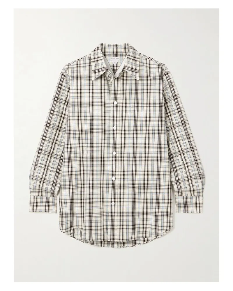Bottega Veneta Oversized-hemd Aus Karierter Baumwolle - Braun Braun