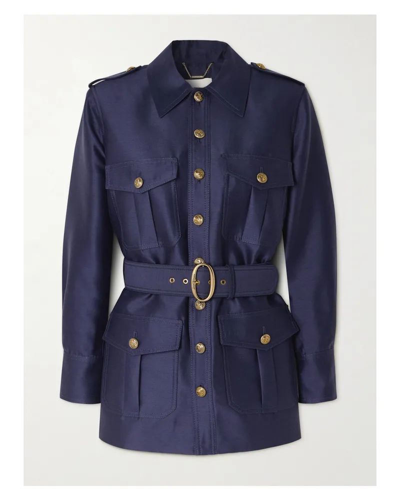 Zimmermann Jacke Aus Einer Woll-seidenmischung Mit Gürtel - Blau Blau