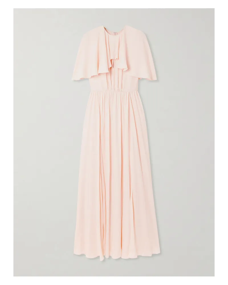 Giambattista Valli Midikleid Aus Crêpe Mit Falten Und Cape-effekt - Pink Pink