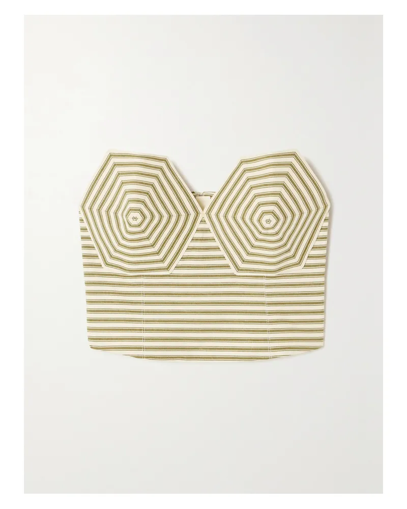 Mara Hoffman Net Sustain Bustier Aus Gestreiftem Twill Aus Einer Tencel™-lyocell-mischung - Grün Grün