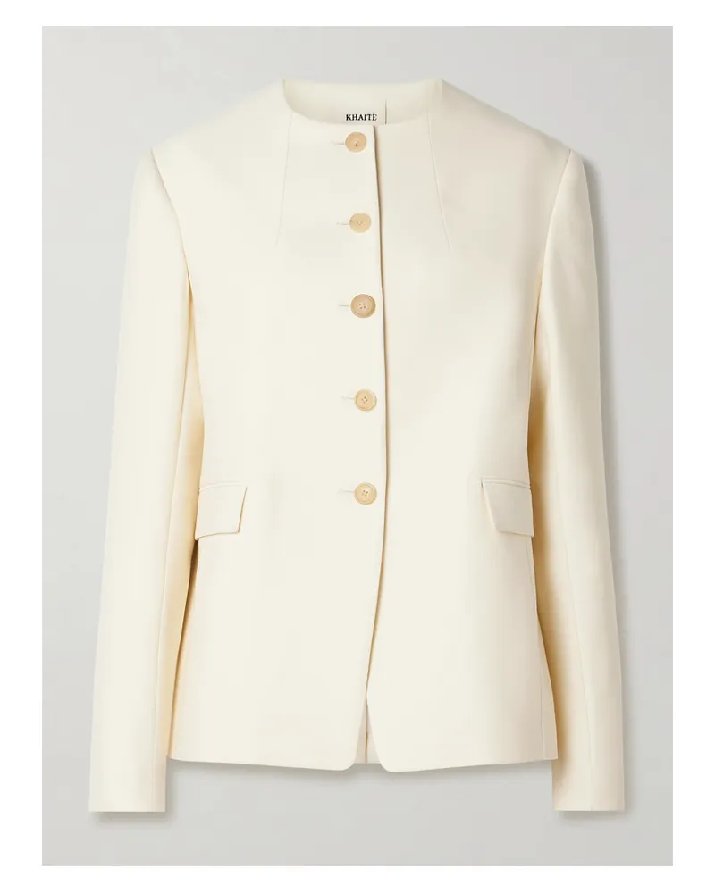 KHAITE Jameson Jacke Aus Einer Woll-seidenmischung - Creme Creme