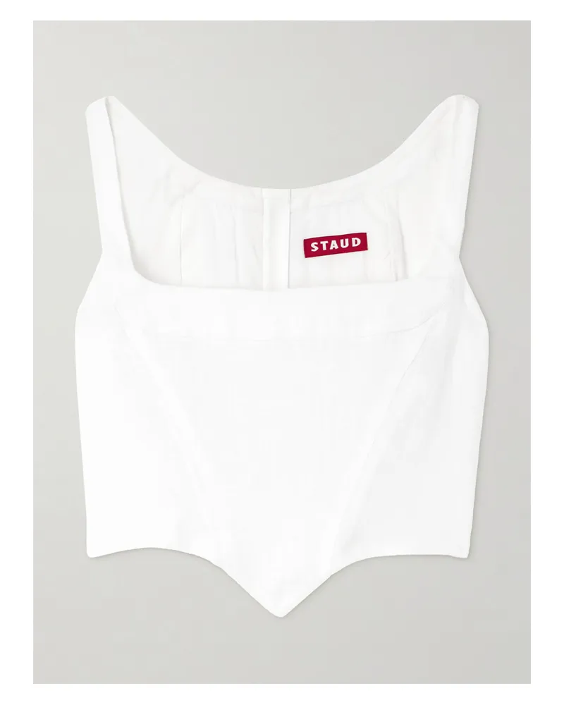 STAUD Vaga Bustier Aus Leinen - Weiß Weiß