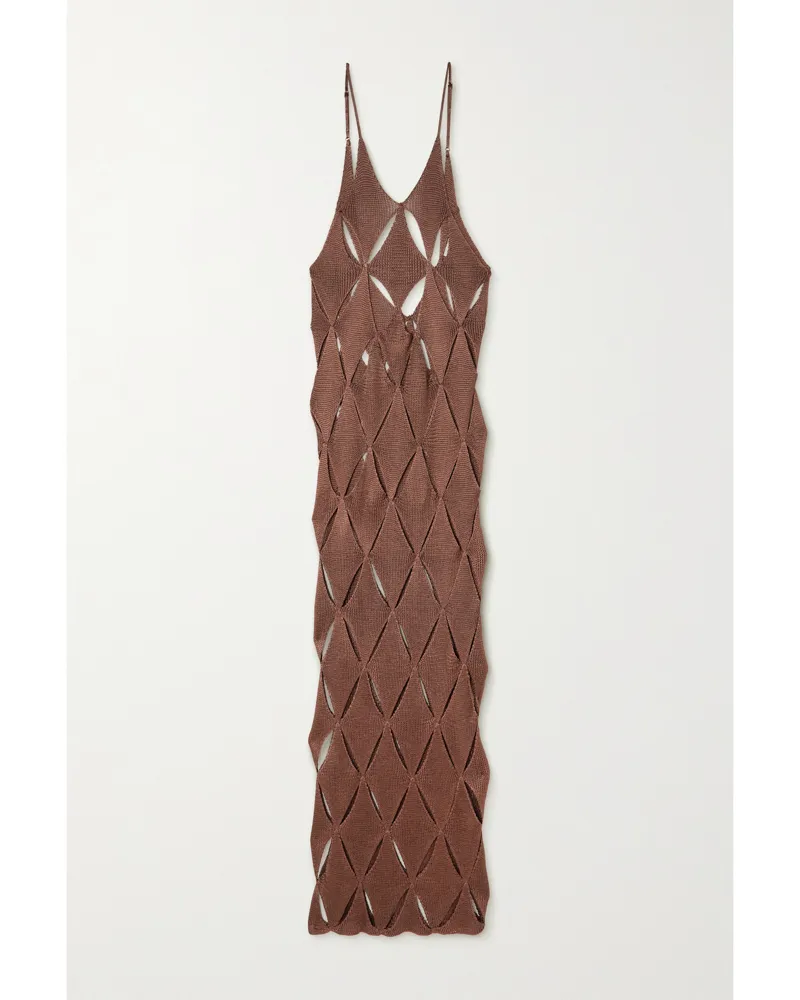 Isa Boulder First Argyle Maxikleid Aus Strick Mit Cut-outs - Metallic Metallic