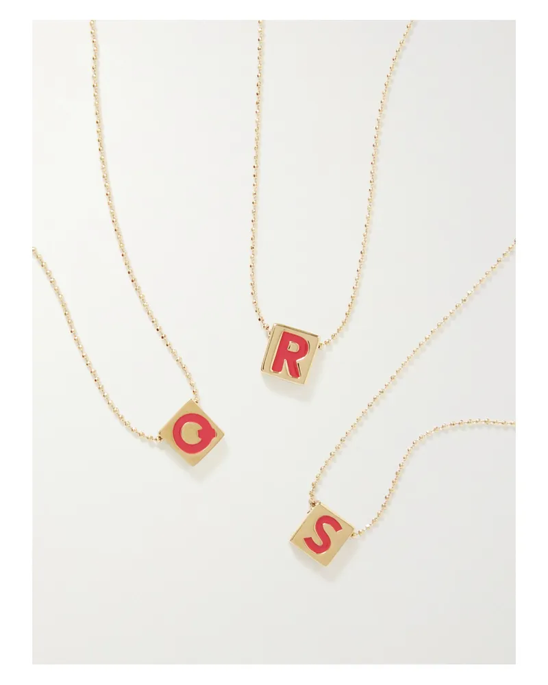 Roxanne Assoulin Initial This Vergoldete Kette Mit Emaille - Rot Rot