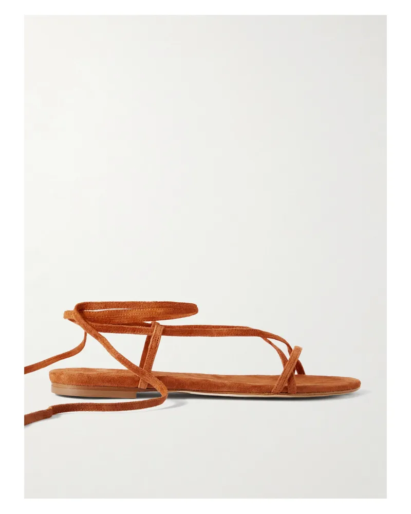 aeyde Penny Sandalen Aus Veloursleder - Orange Orange
