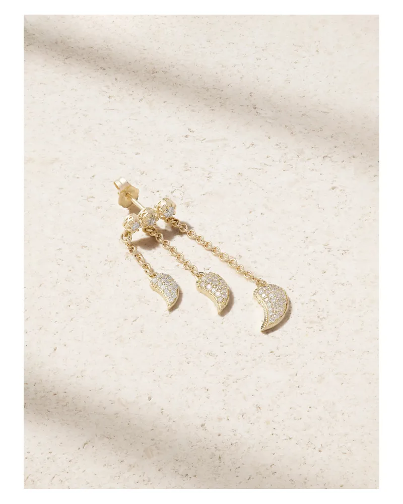 Jacquie Aiche Triple Sophia Einzelner Ohrring Aus 14 Karat Gold Mit Diamanten Gold