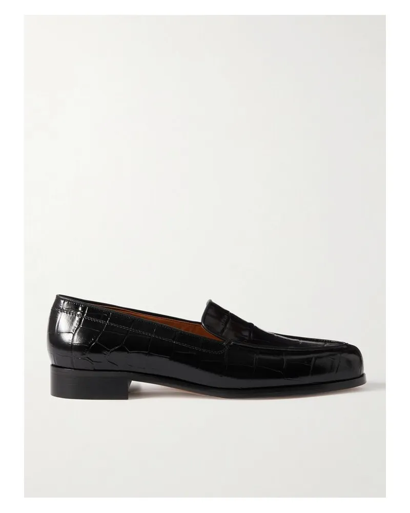 Emme Parsons Danielle Loafers Aus Lackleder Mit Krokodileffekt - Schwarz Schwarz