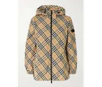 Checked Hooded Shell Jacket - Neutrals