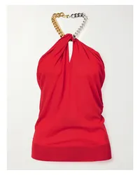 Stella McCartney Neckholder-oberteil aus Wolle mit Kette Rot