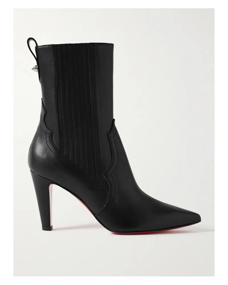 Christian Louboutin Santigag 85 Leather Ankle Boots - Black Black