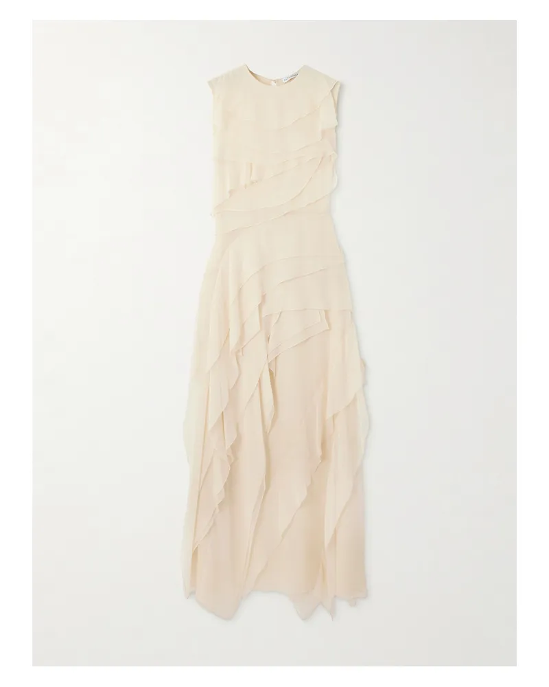 Altuzarra Gigi Robe Aus Seidenchiffon Mit Rüschen - Wollweiß Wollweiß