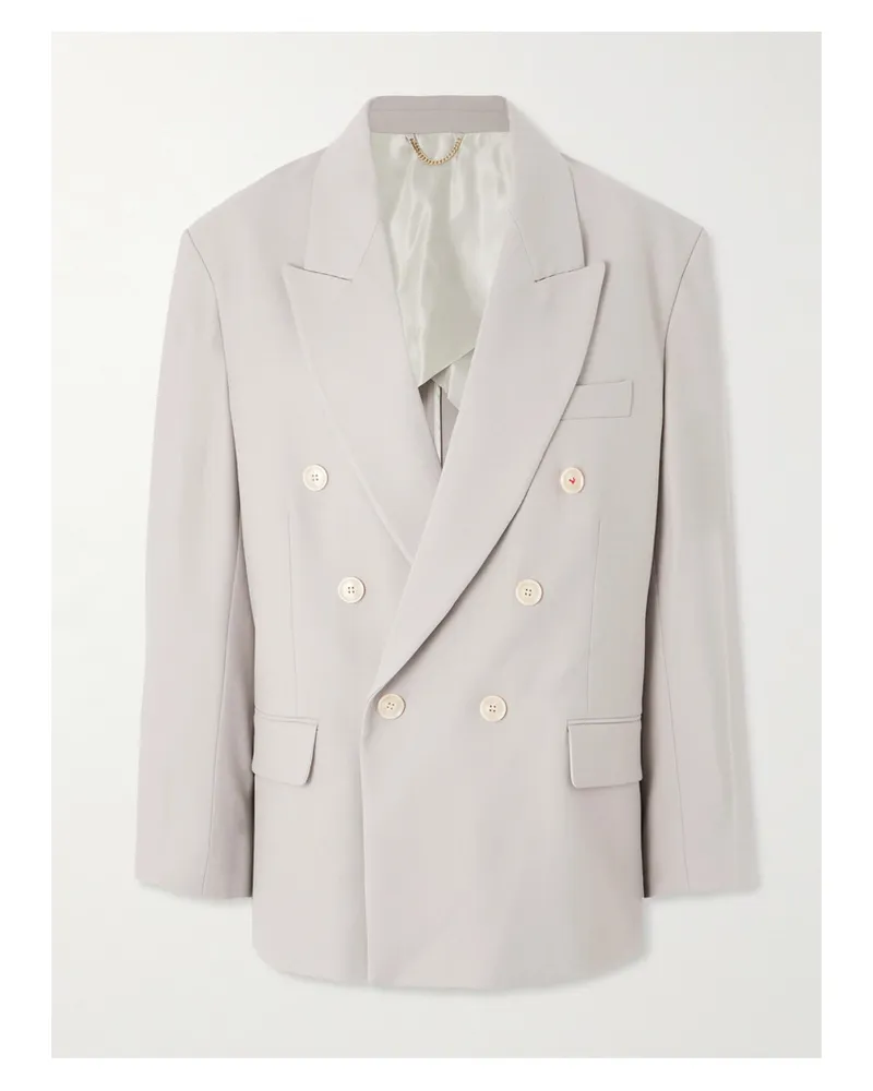 Victoria Beckham Doppelreihiger Oversized-blazer Aus Twill - Grau Grau