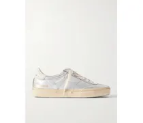 Soul-star Sneakers Aus Metallic-leder In Distressed-optik - Silber