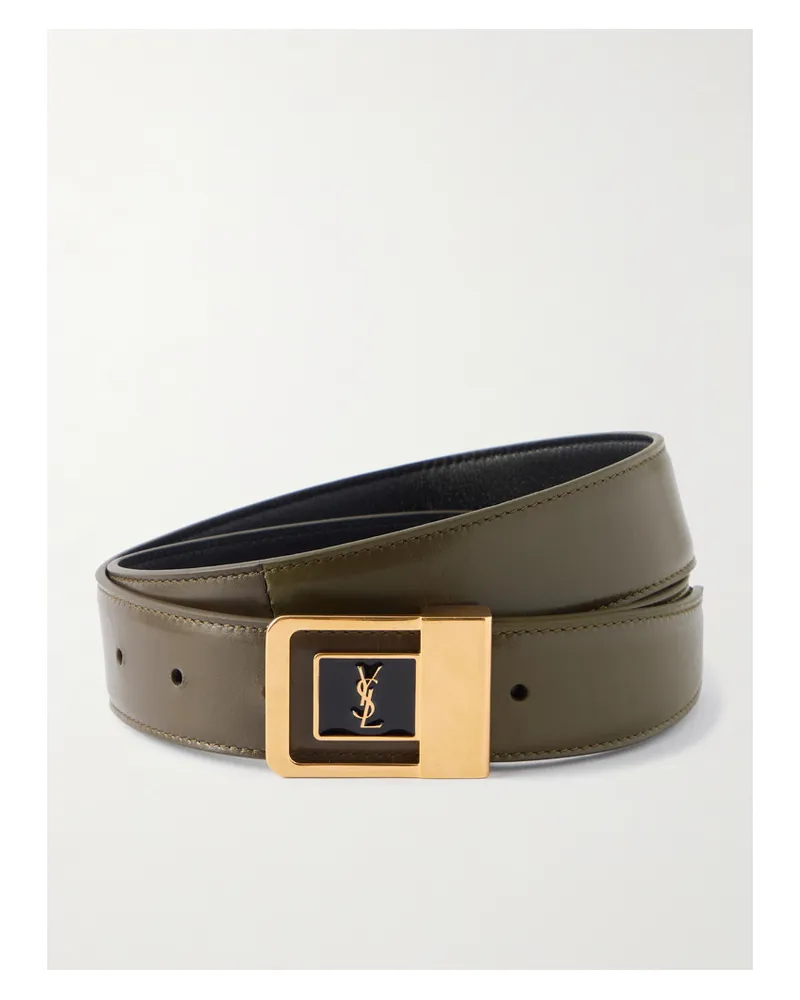 Saint Laurent Gürtel Aus Leder - Grün Grün