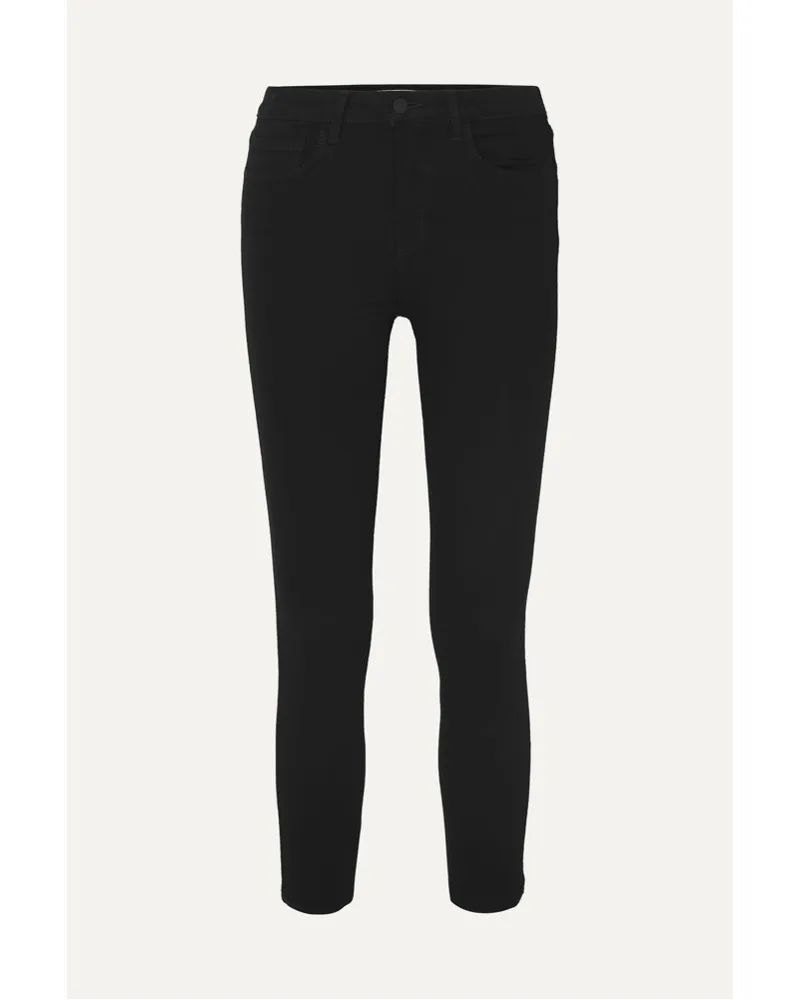 L'Agence Margot Verkürzte, Hoch Sitzende Skinny Jeans Schwarz