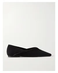 Totême The Everyday Ballerinas aus Veloursleder Schwarz