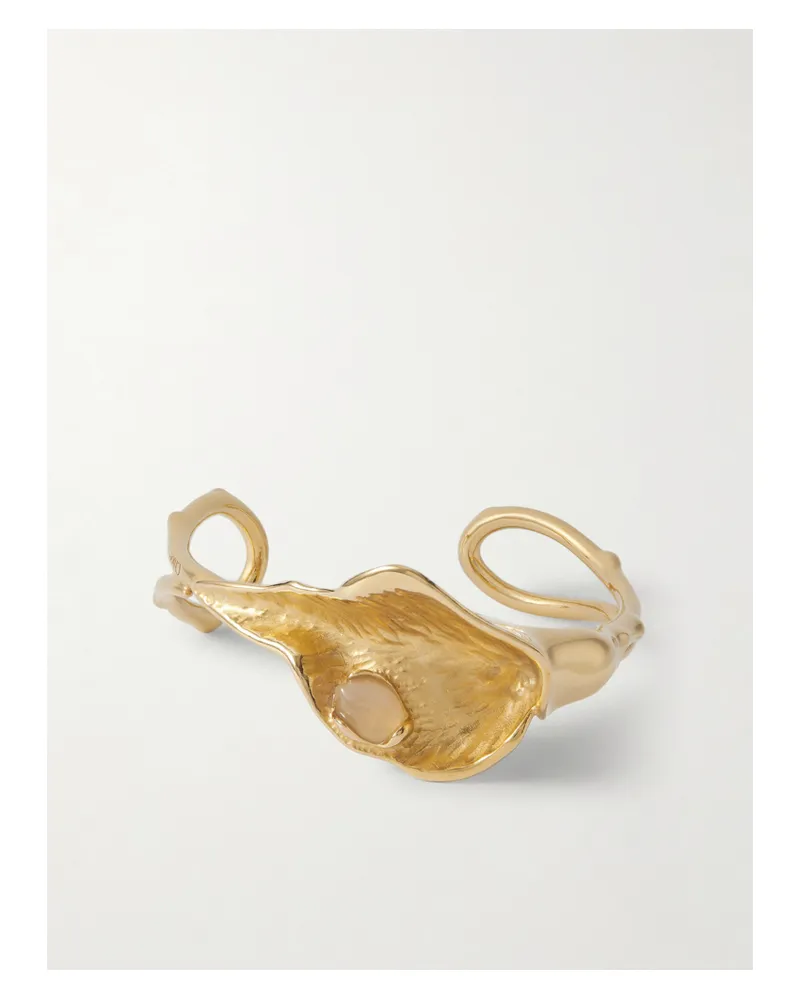 Chloé Flower Soul Goldfarbene Armspange Mit Rosenquarz Gold