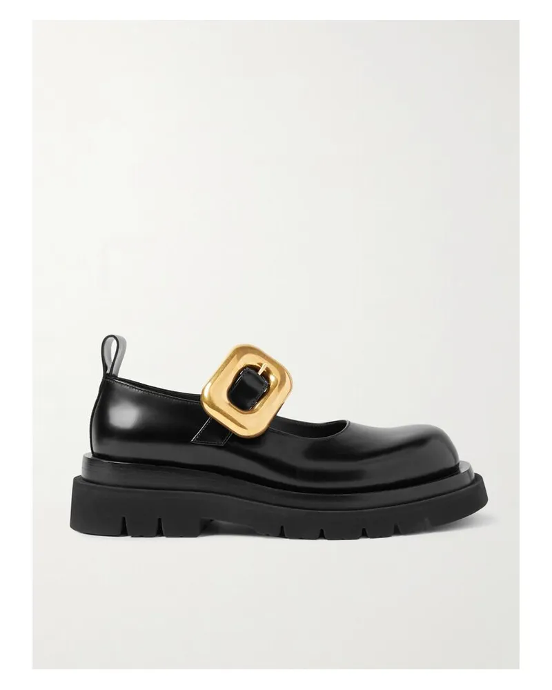 Bottega Veneta Swell Flache Mary-jane-schuhe Aus Glanzleder - Schwarz Schwarz