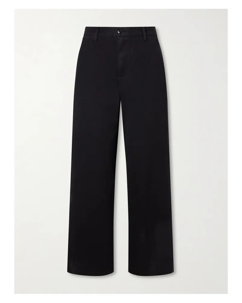 ÉTERNE Benson Cotton-gabardine Straight-leg Pants - Black Black