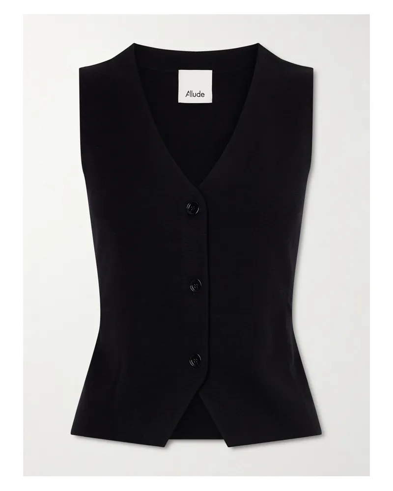 ALLUDE Wool Vest - Black Black