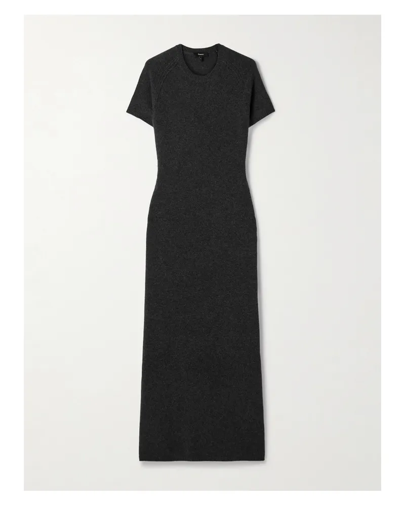 Theory Wool And Cashmere-blend Maxi Dress - Gray Gray