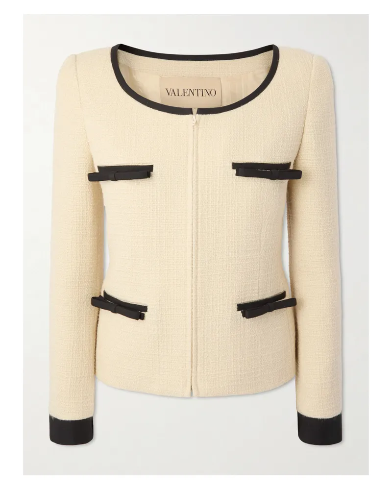 Valentino Garavani Jacke Aus Tweed Aus Einer Wollmischung - Creme Creme