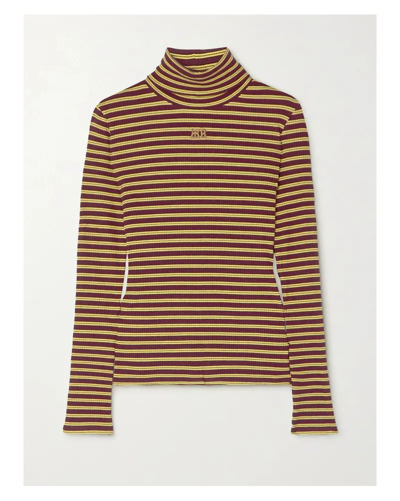 Wales Bonner Sonic Gestreiftes Rollkragenoberteil Aus Geripptem Stretch-jersey - Gelb Gelb