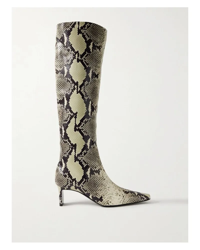 KHAITE Ona Kniehohe Stiefel Aus Leder Mit Schlangenprint - Animal-Print Animal-print