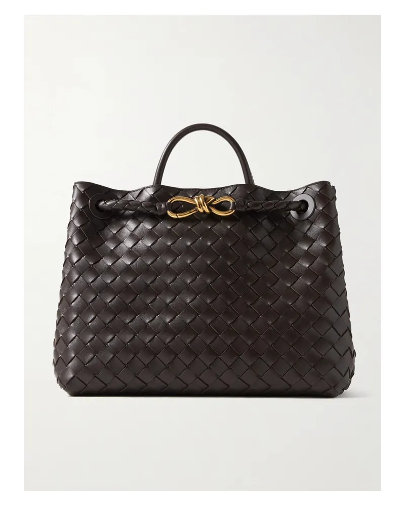 Bottega Veneta Andiamo Medium Intrecciato Leather Tote - Brown Brown