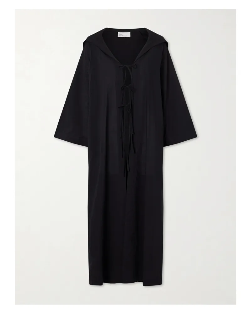 Lisa Marie Fernandez Kaftan Aus Bedrucktem Baumwoll-voile Mit Kapuze - Schwarz Schwarz