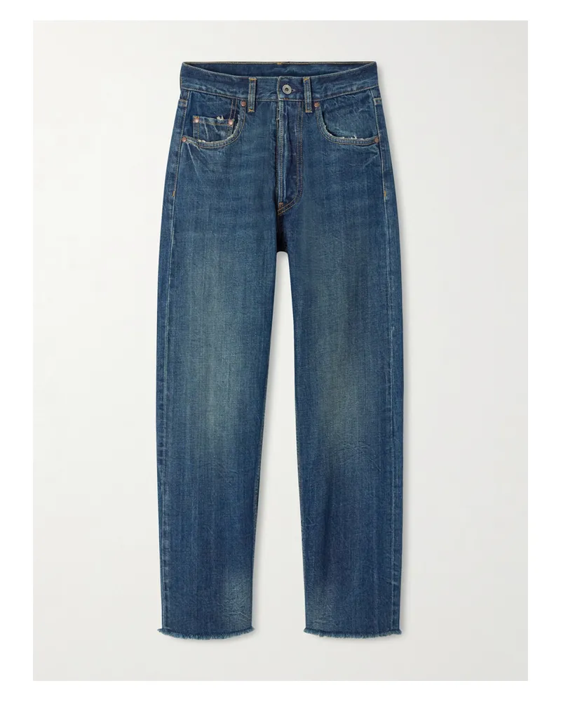 Maison Margiela Jeans Mit Geradem Bein Und Fransen In Distressed-optik - Blau Blau