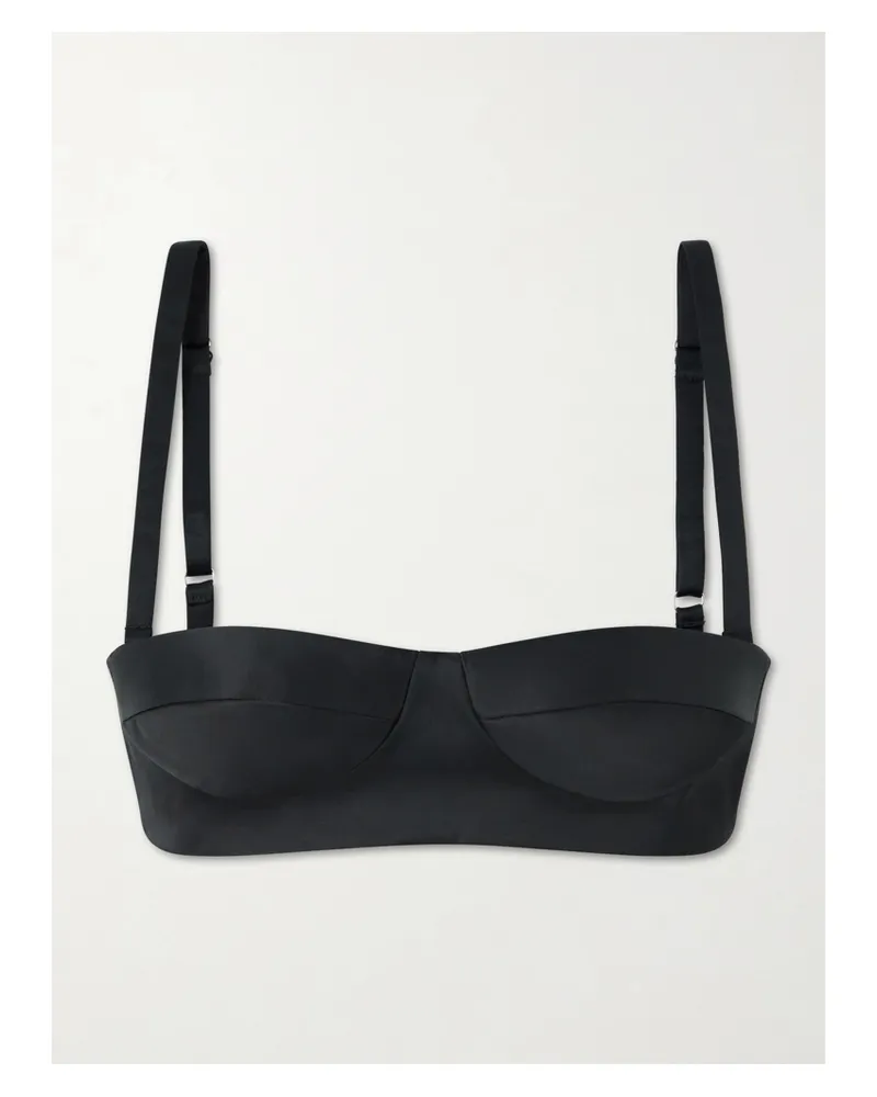 KHAITE Selah Cotton-blend Satin Bralette - Black Black