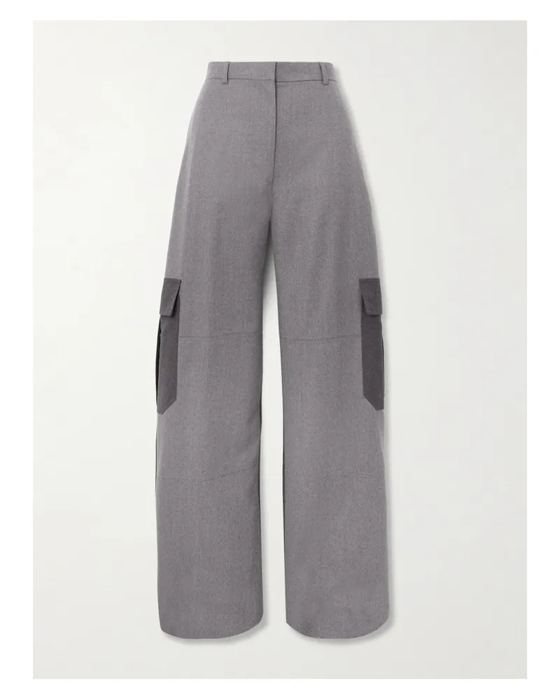 Stella McCartney Hose Mit Weitem Bein Aus Wolle - Grau Grau