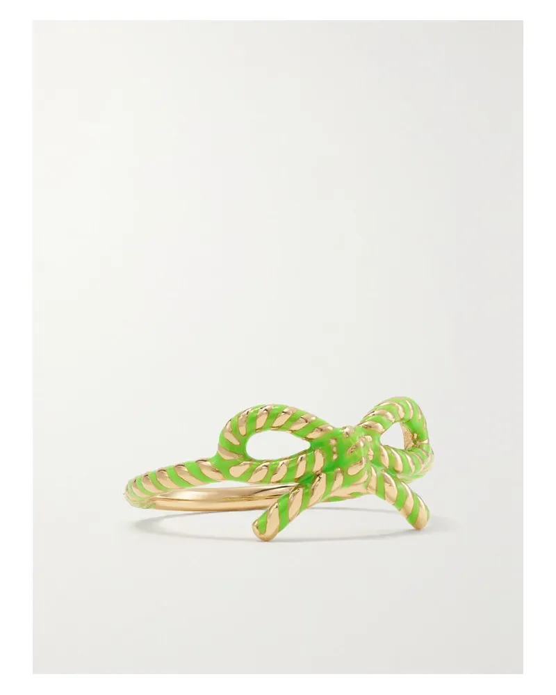Alison Lou Streamer Ring Aus 14 Karat Gold Mit Emaille - Grün Grün