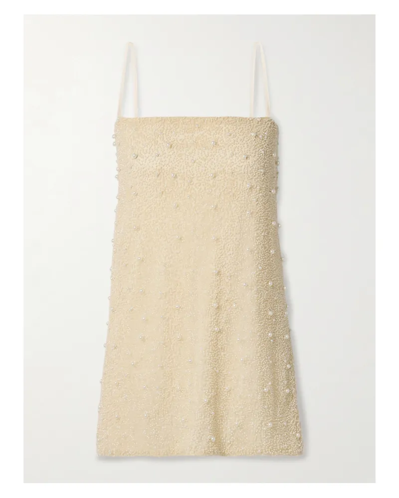 Sara Cristina Mare Minikleid Aus Stretch-jersey Mit Verzierungen - Weiß Weiß