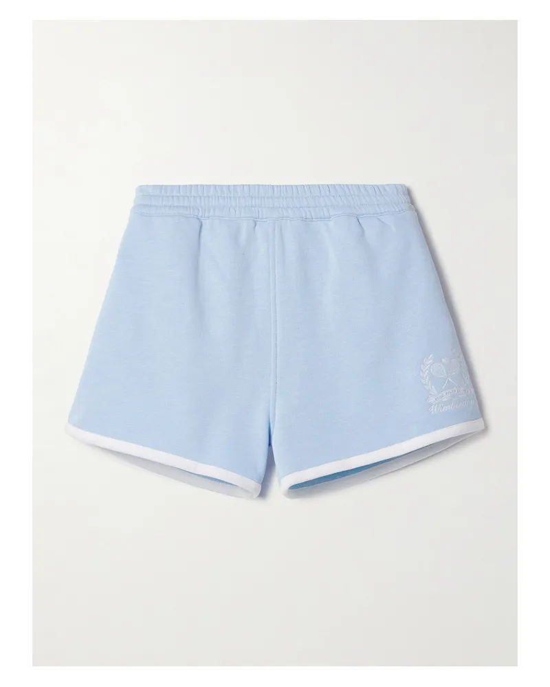 Ralph Lauren Wimbledon Shorts Aus Jersey Aus Einer Baumwollmischung Mit Stickerei - Blau Blau