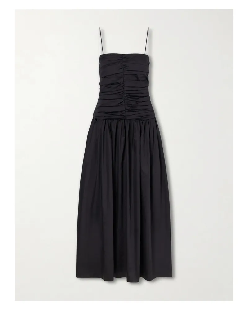 TOVE Amina Gathered Organic Cotton Dress - Black Black