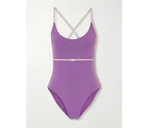 Lilas Sharon Zweifarbiger Badeanzug Mit Gürtel