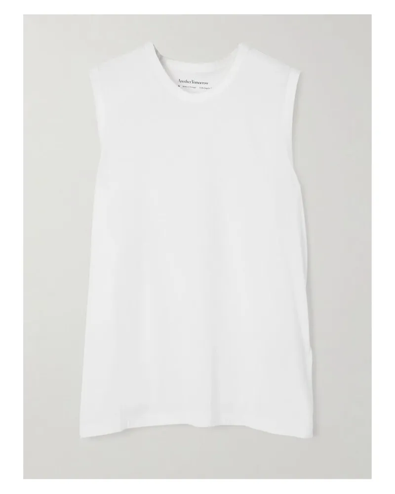 Another Tomorrow Tanktop Aus Biobaumwoll-jersey - Weiß Weiß