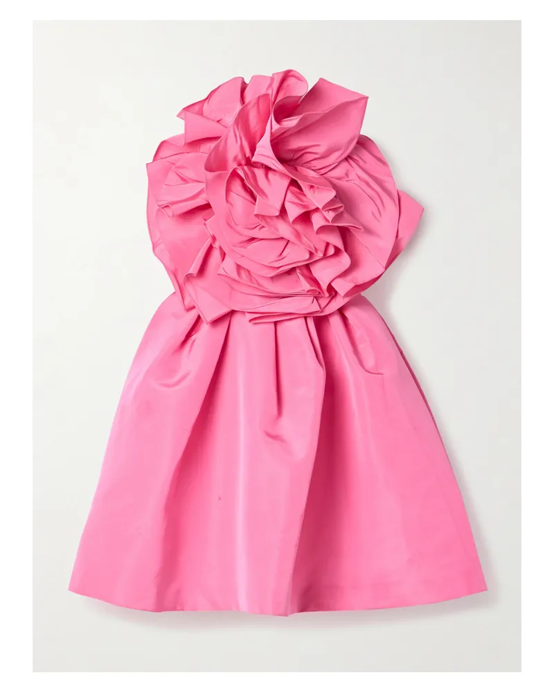 Carolina Herrera New York Trägerloses Minikleid Aus Seiden-faille Mit Applikation - Pink Pink