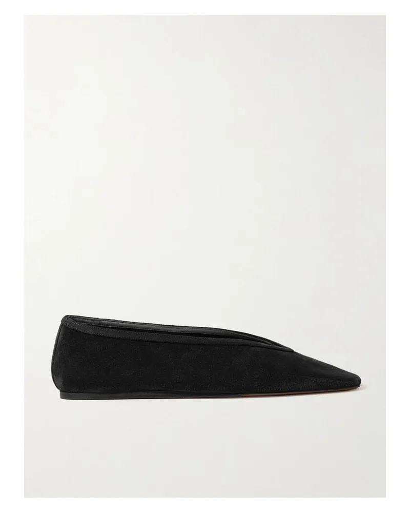 Le Monde Béryl Luna Ballerinas Aus Veloursleder - Schwarz Schwarz