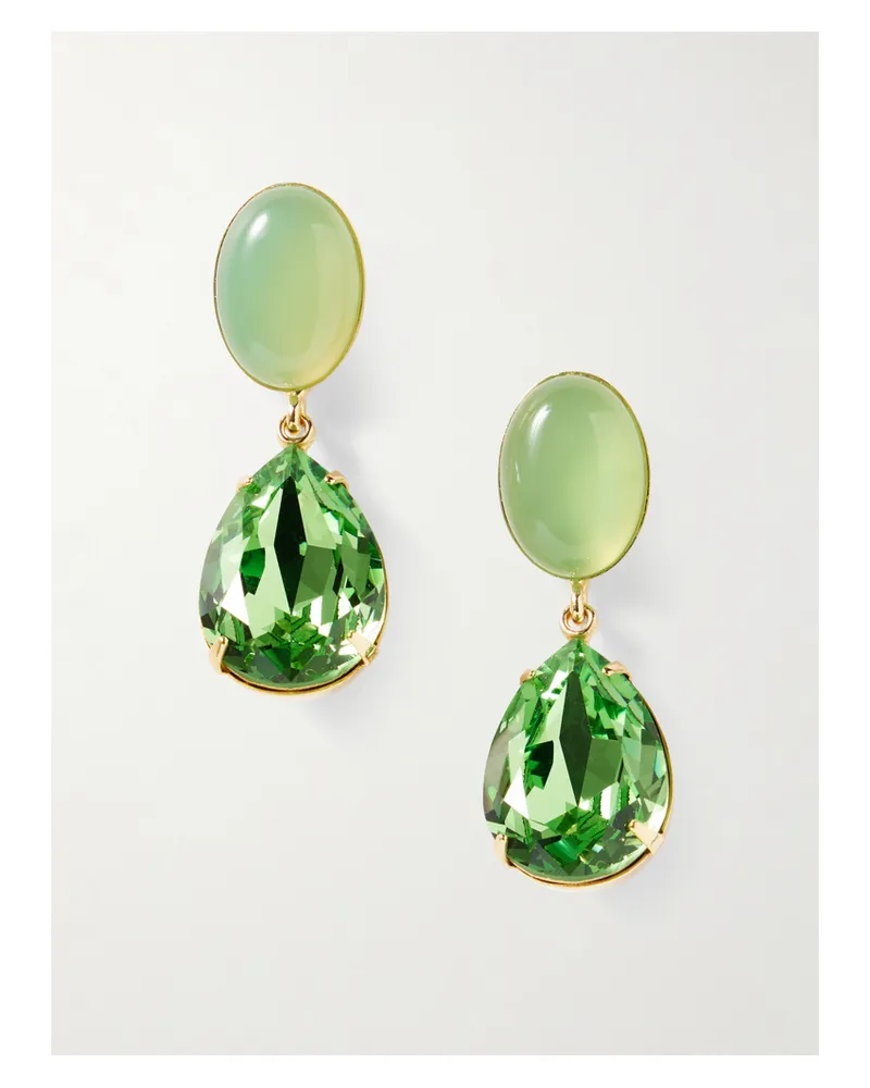 Jennifer Behr Linette Vergoldete Ohrringe Mit Chalcedonen Und Kristallen - Grün Grün