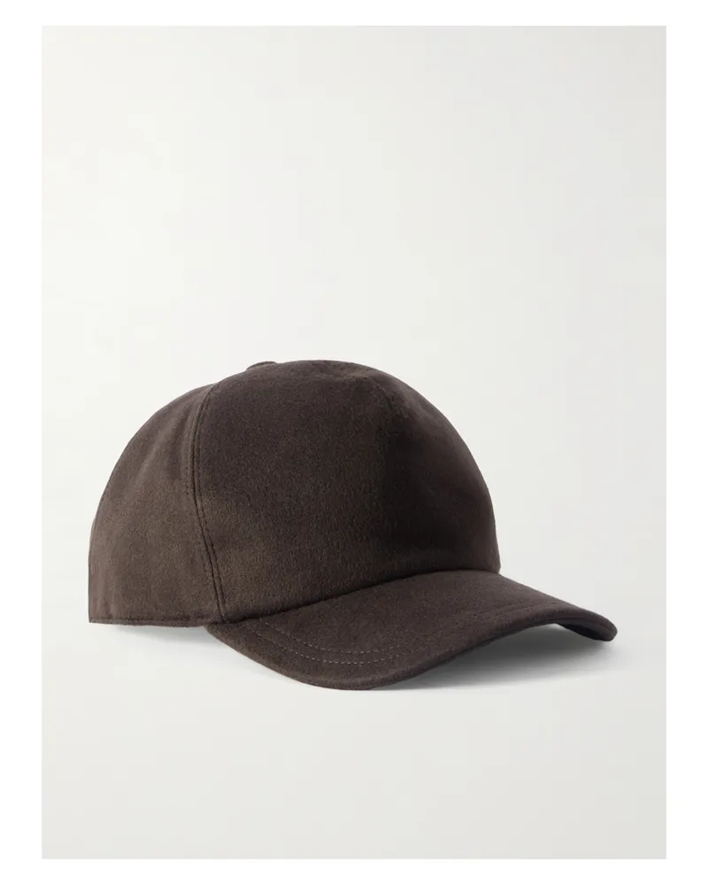 Gabriela Hearst Zed Baseballkappe Aus Einer Gebürsteten Seiden-kaschmirmischung - Braun Braun