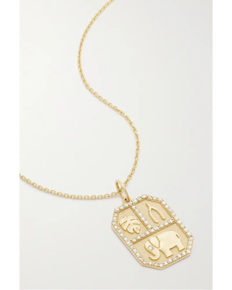 Sydney Evan Icon Kette aus 14 Karat  mit Diamanten Gold