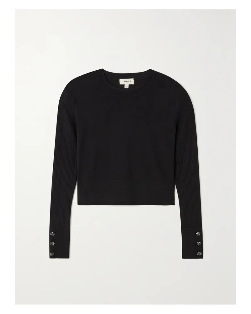 L'Agence Sky Verkürztes Strickoberteil - Schwarz Schwarz