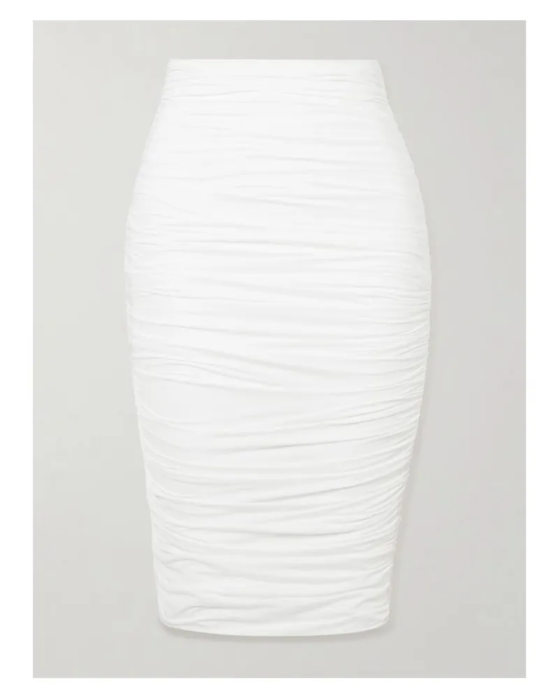 Maygel Coronel Dasos Midirock Aus Gerafftem Stretch-jersey - Wollweiß Wollweiß