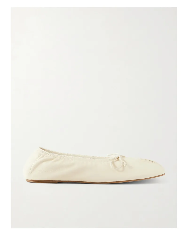 Magda Butrym Bow-detailed Leather Ballet Flats - Cream Cream