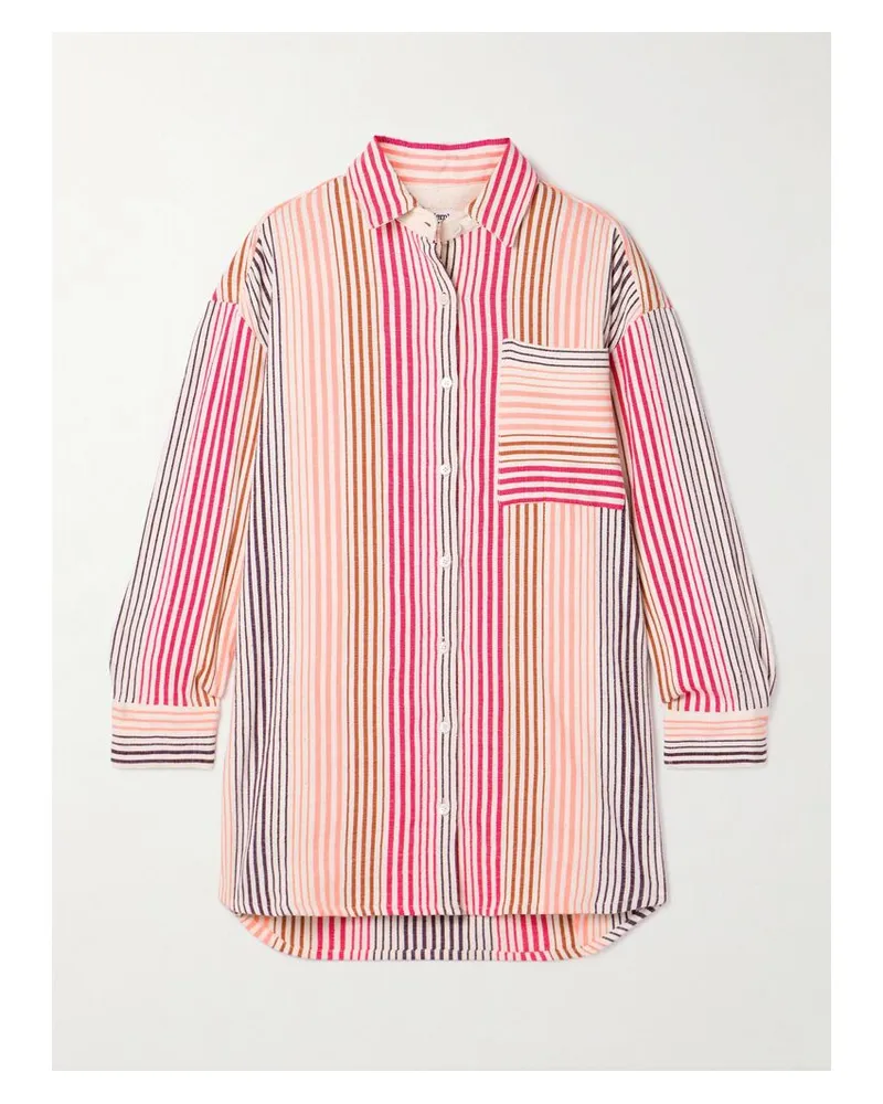 lemlem Mariam Gestreiftes Hemd Aus Einer Baumwollmischung - Lila Lila